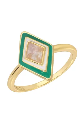 Leeada Ty Ring in Green - Size 8