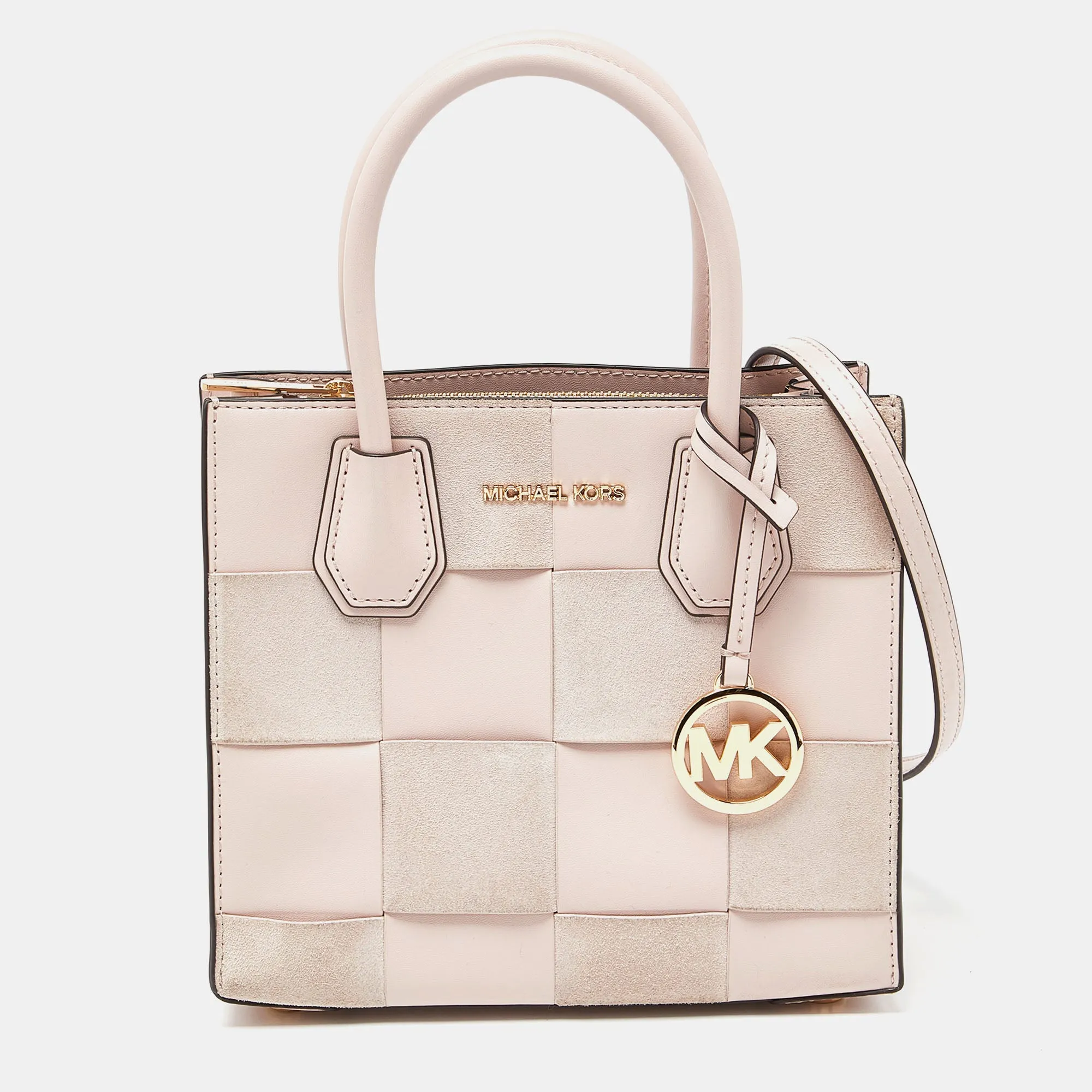 Light Pink Leather and Suede Mercer Tote