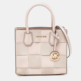Light Pink Leather and Suede Mercer Tote