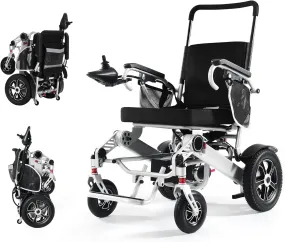 Lightweight Foldable Electric Wheelchair for Adults, All Terrain Power Wheelchair for Seniors, 15  Mile Range, Airline Approved Model M776WEM
