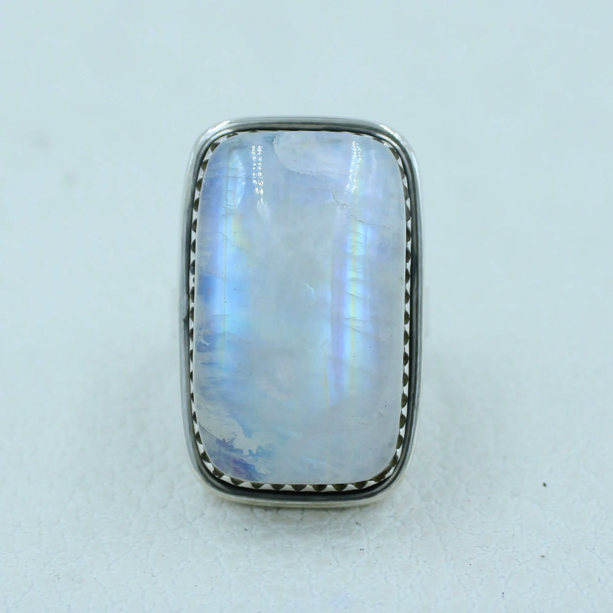 Lovely High Quality Rainbow Moonstone Ring