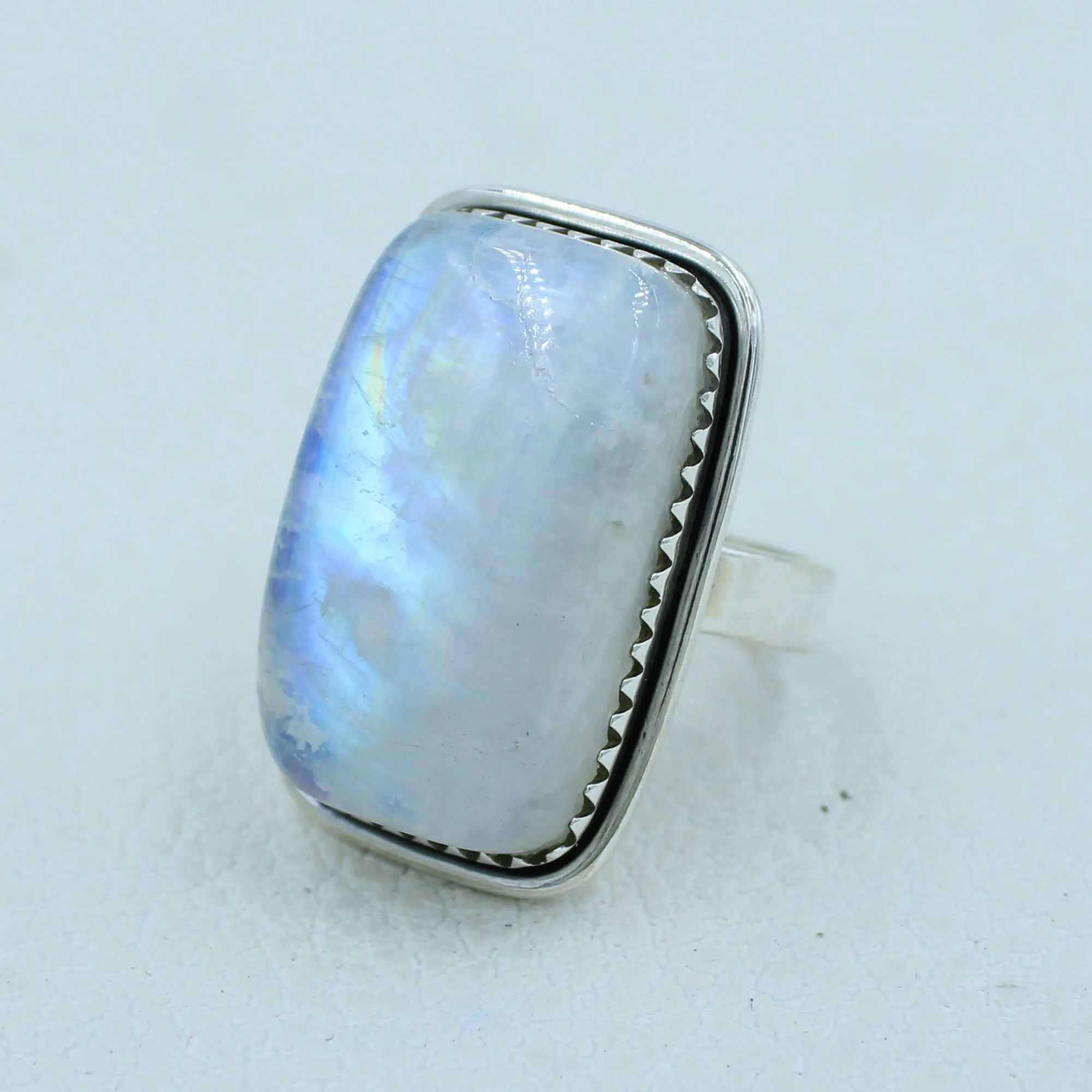 Lovely High Quality Rainbow Moonstone Ring