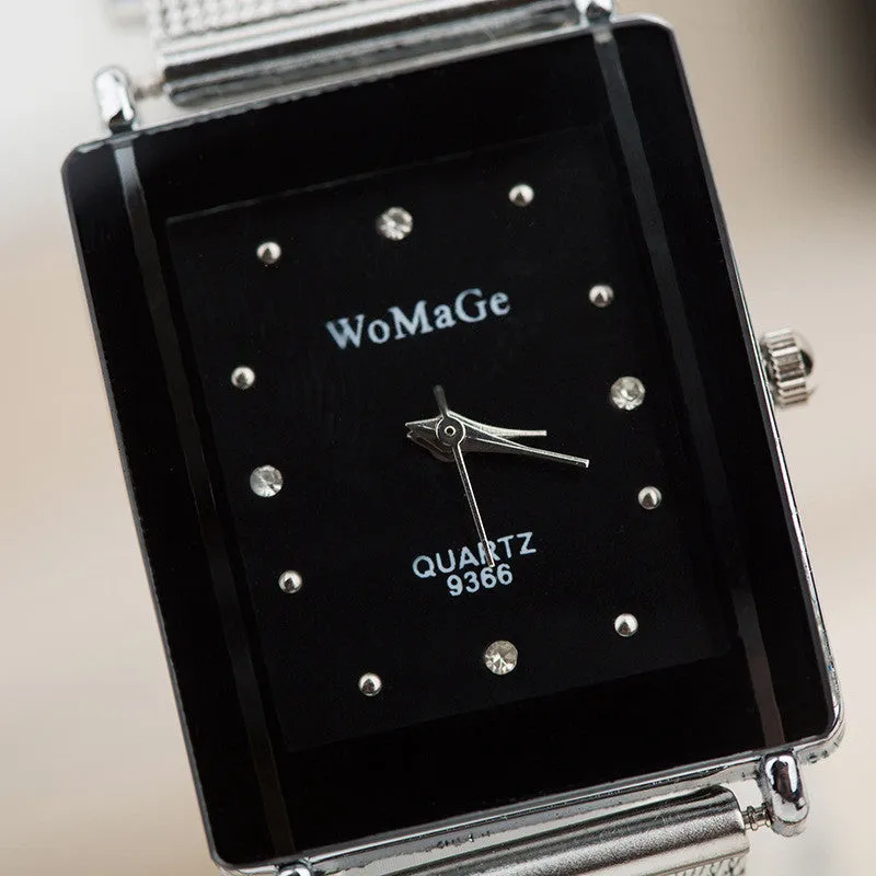 Luxury Brand Rectangle Women Watch Mesh Belt Quartz Watch Women Wristwatch Lady Dress Watch