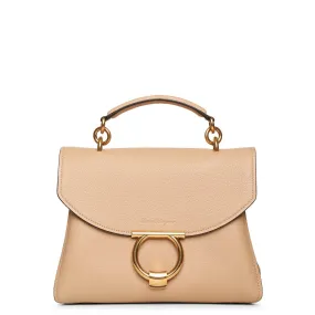 Margot Gancini top handle beige bag