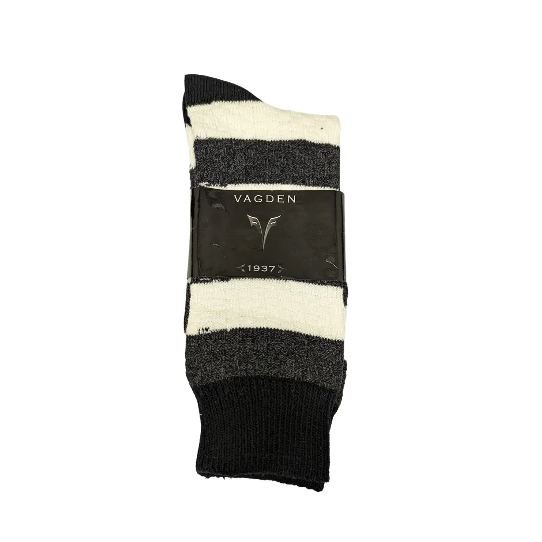 Men's Casual 90% Cotton Checkered "Black and White" Crew Socks (CLEARANCE)