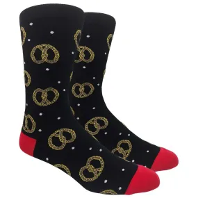 Men's Novelty Crew Socks - Pretzels