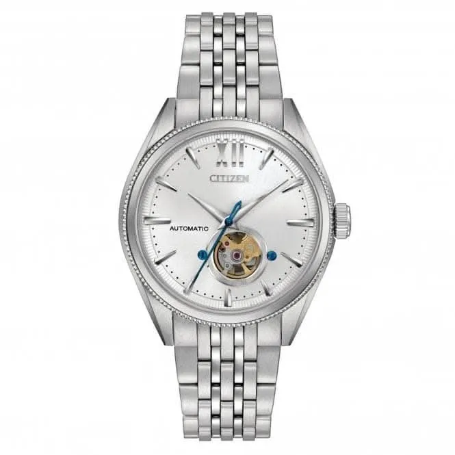 Mens Stainless Steel Dress Mechanical Silver Tone Watch NB4000-51A
