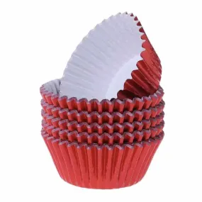 Metallic Red Cupcake Wrappers & Liners, Bulk
