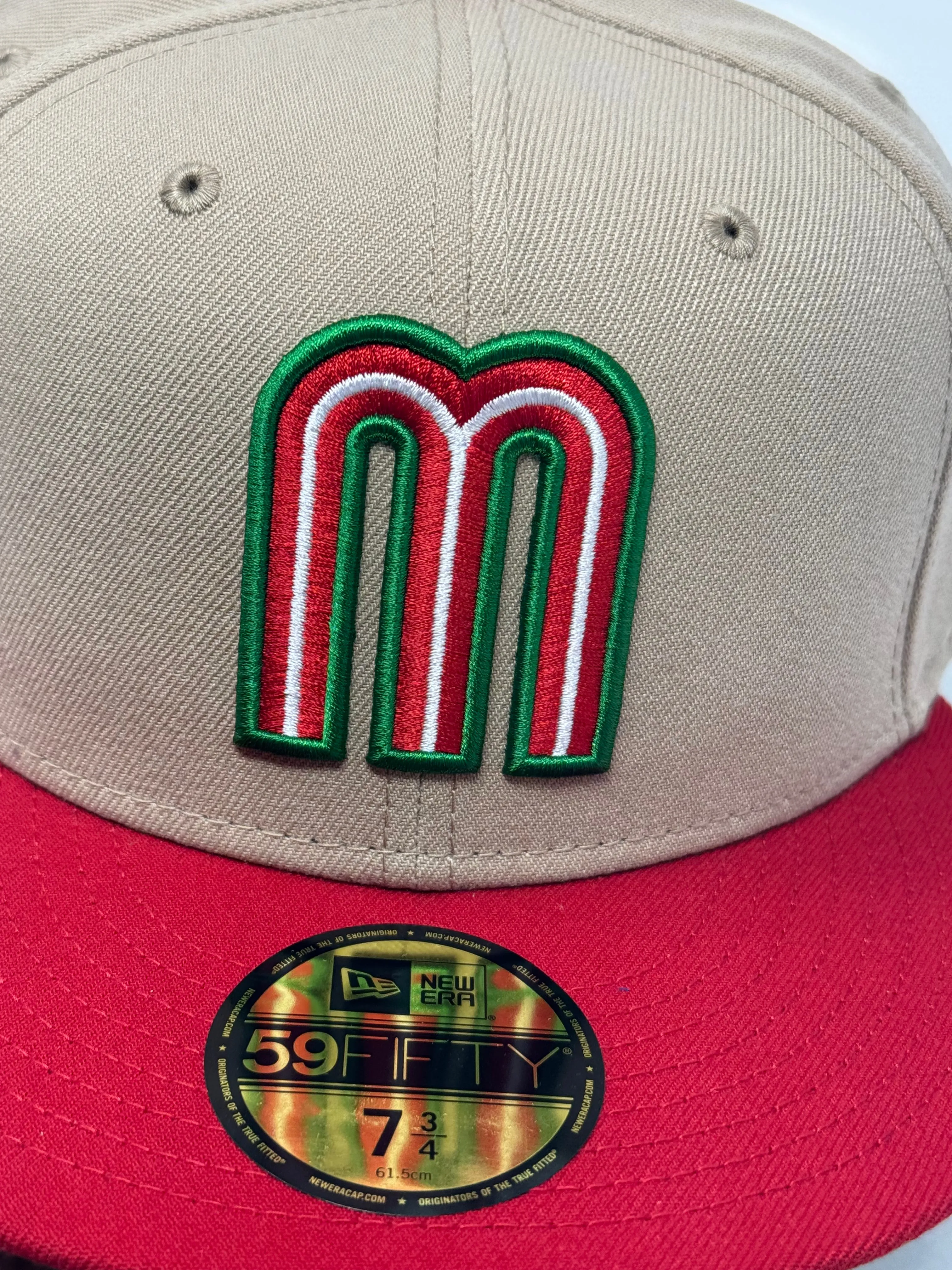 Mexico World Baseball Classic Camel Red Visor 5950 New Era Fitted Hat