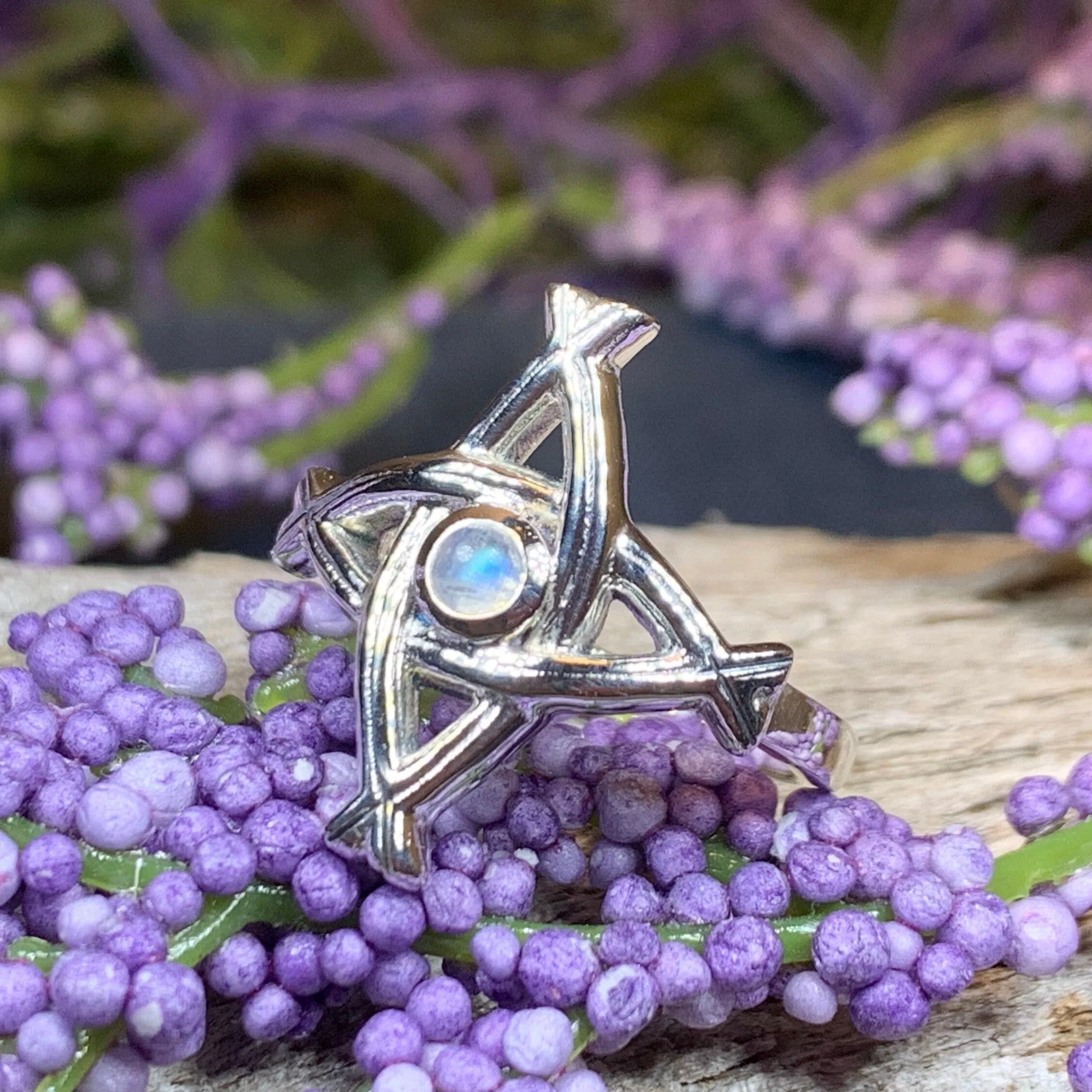 Moonstone Saint Brigid's Cross Ring