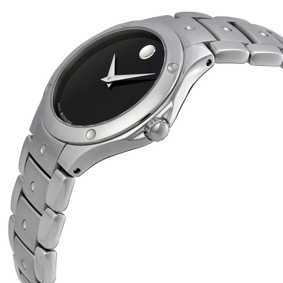 Movado Black Dial Stainless Steel Ladies Watch 606655