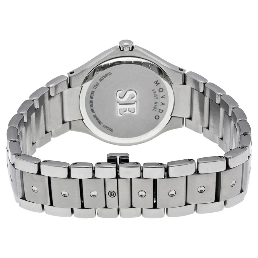 Movado Black Dial Stainless Steel Ladies Watch 606655