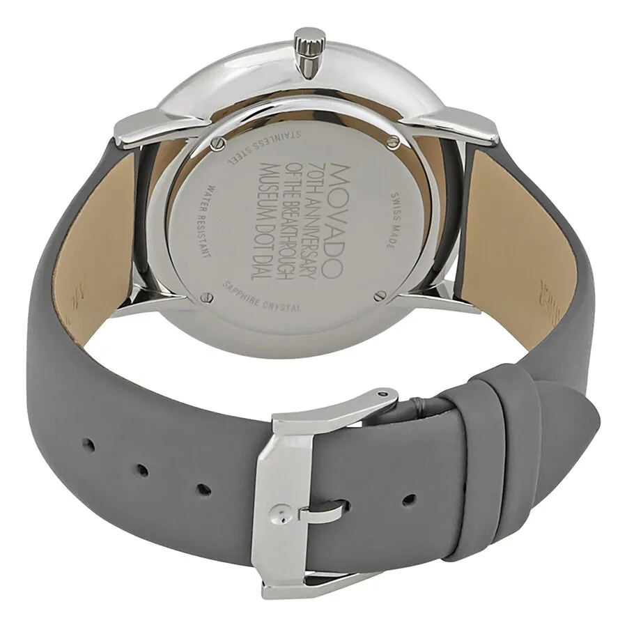 Movado Museum 70th Anniversary Grey Dial Men's Leather Watch 0607147