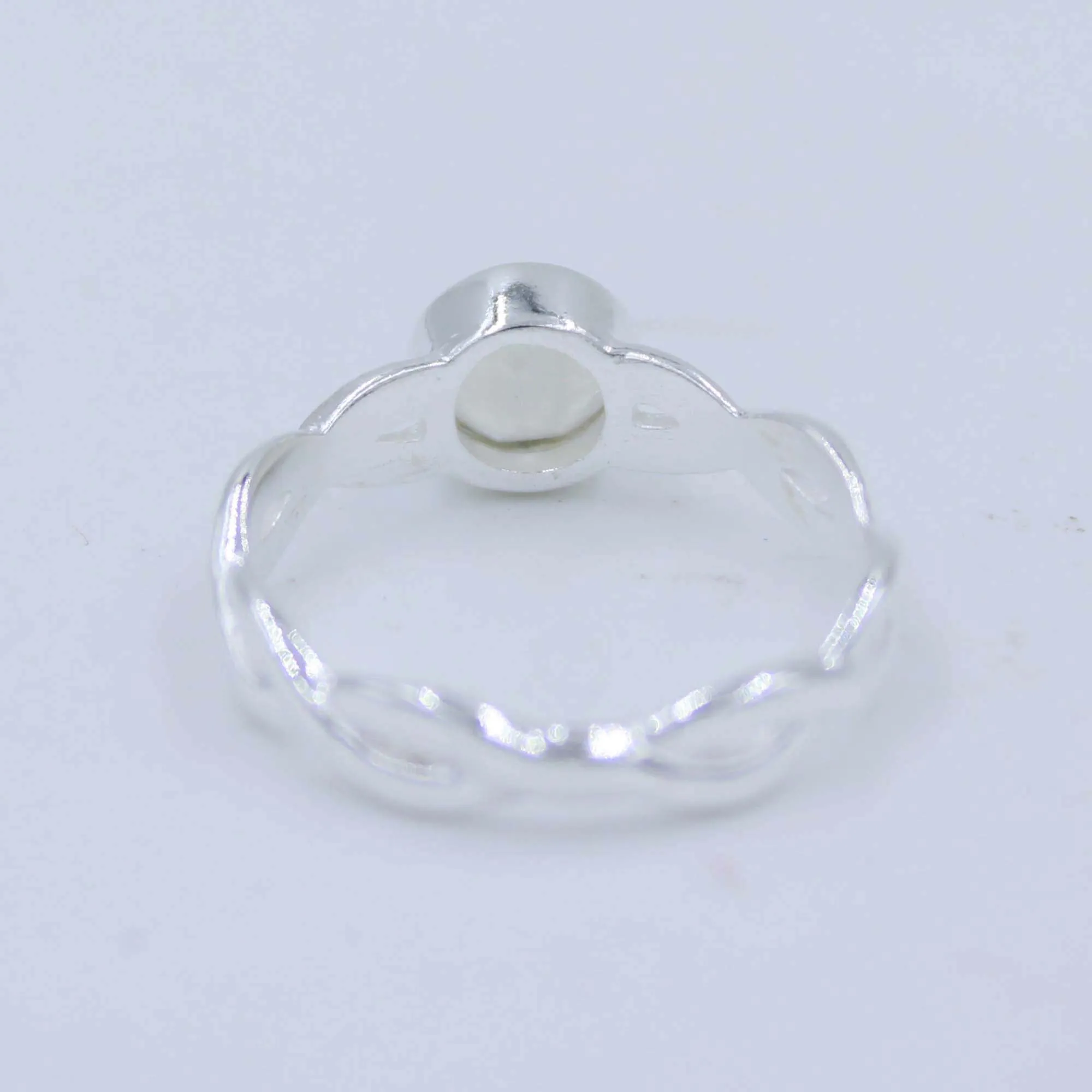 Natural Rainbow Moonstone 925 Silver Ring