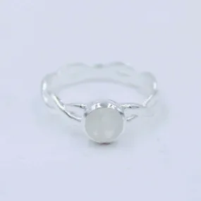 Natural Rainbow Moonstone 925 Silver Ring