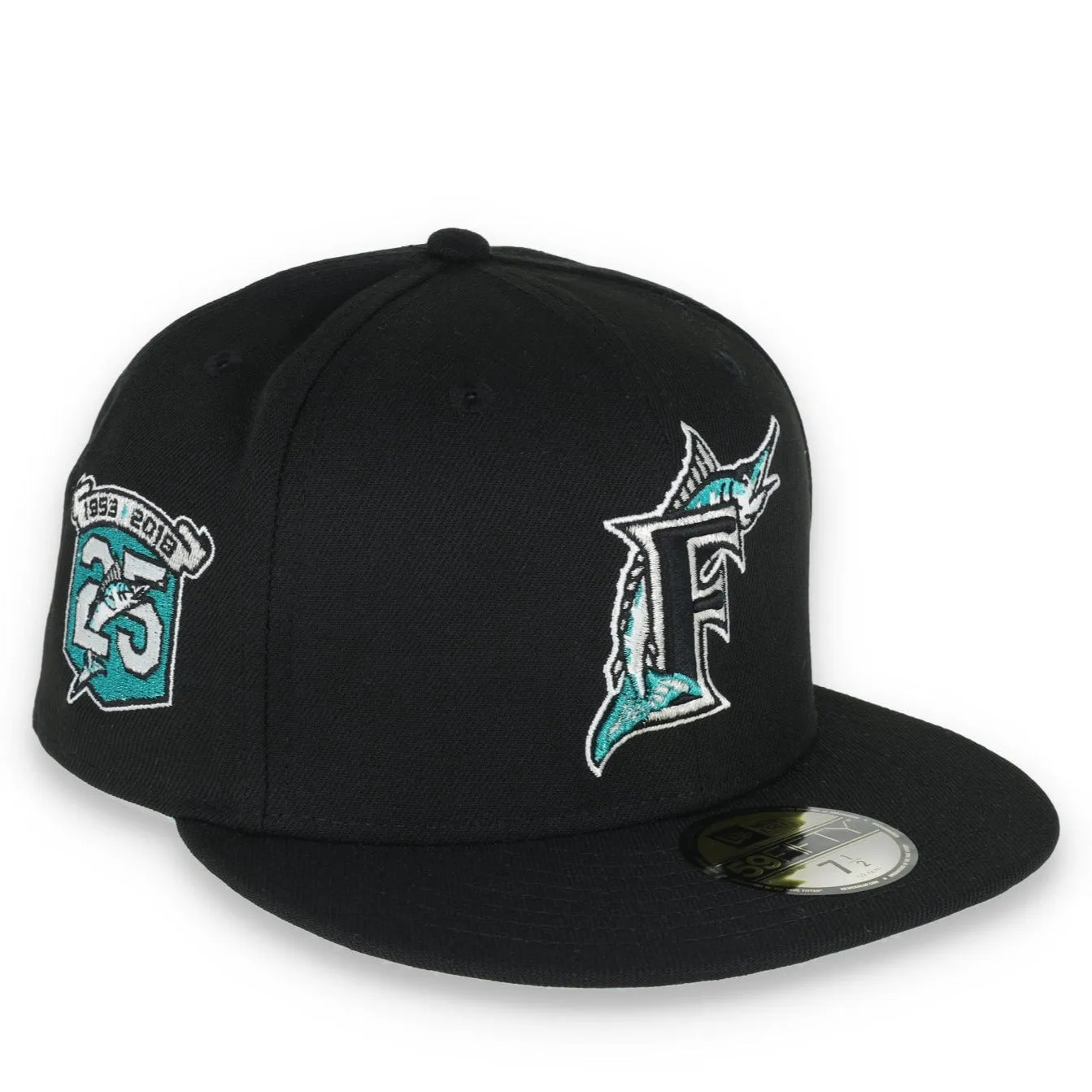 New Era Florida Marlins 25 Years Metallic Logo Side Patch 59fifty Fitted-Black