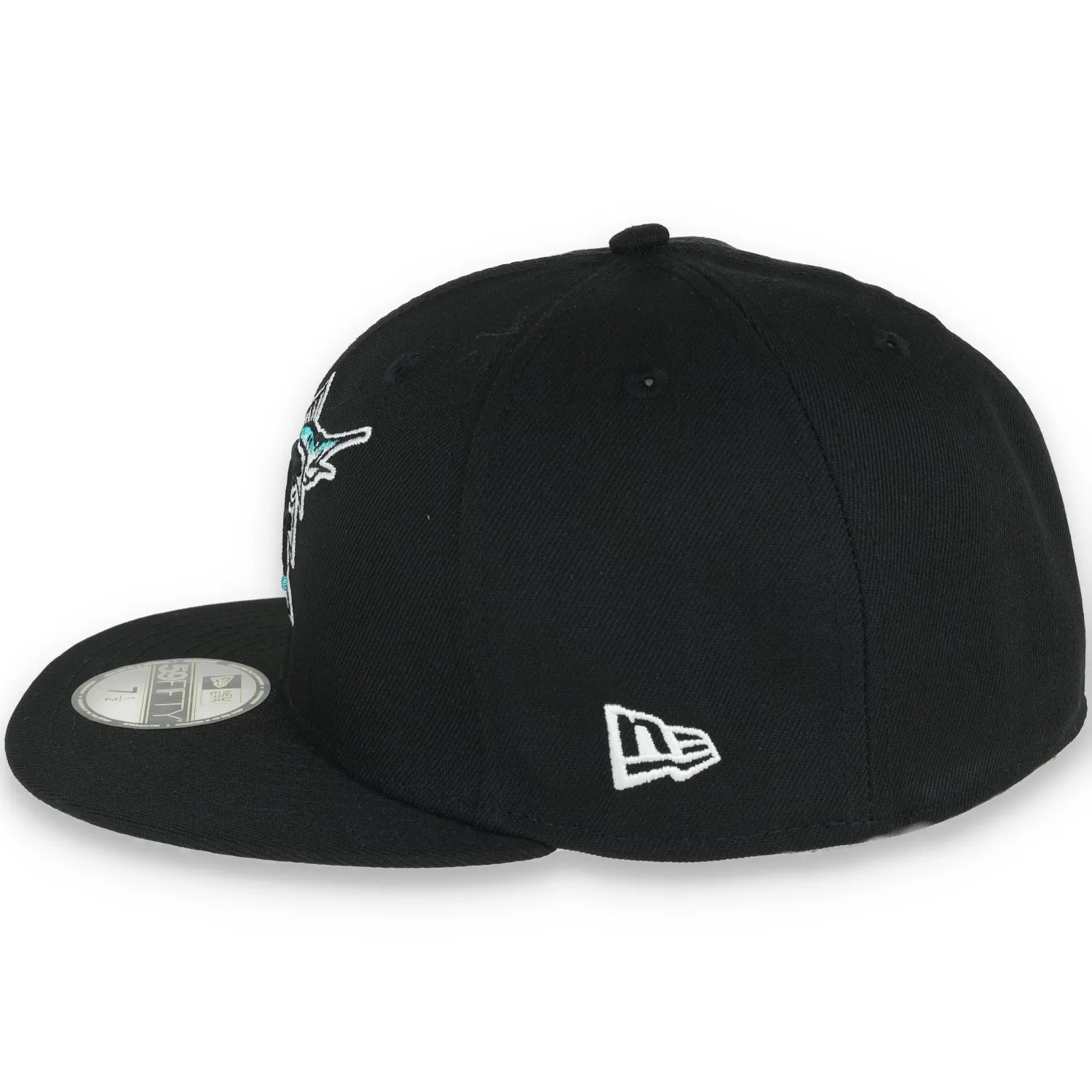 New Era Florida Marlins 25 Years Metallic Logo Side Patch 59fifty Fitted-Black