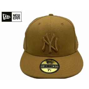 New York Yankees Fitted Hat Cap New Era 59Fifty Sz 7 1/8 Fitted Yellow White