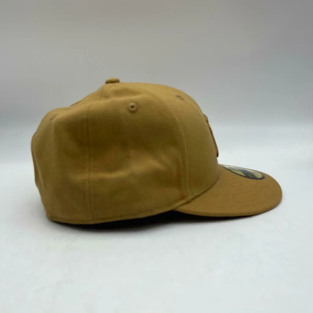 New York Yankees Fitted Hat Cap New Era 59Fifty Sz 7 1/8 Fitted Yellow White