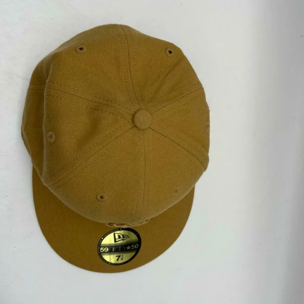 New York Yankees Fitted Hat Cap New Era 59Fifty Sz 7 1/8 Fitted Yellow White