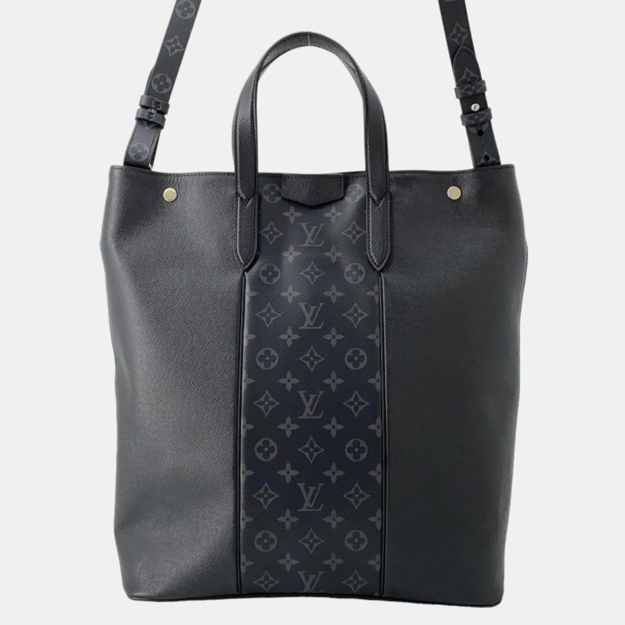 Noir Monogram Eclipse and Taiga Leather Tote Bag