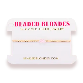 Pink Bow BB Bead Bracelet