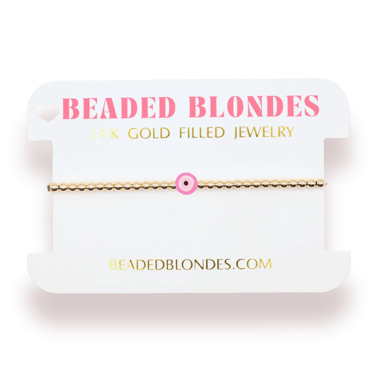 Pink Evil Eye BB Bead Bracelet