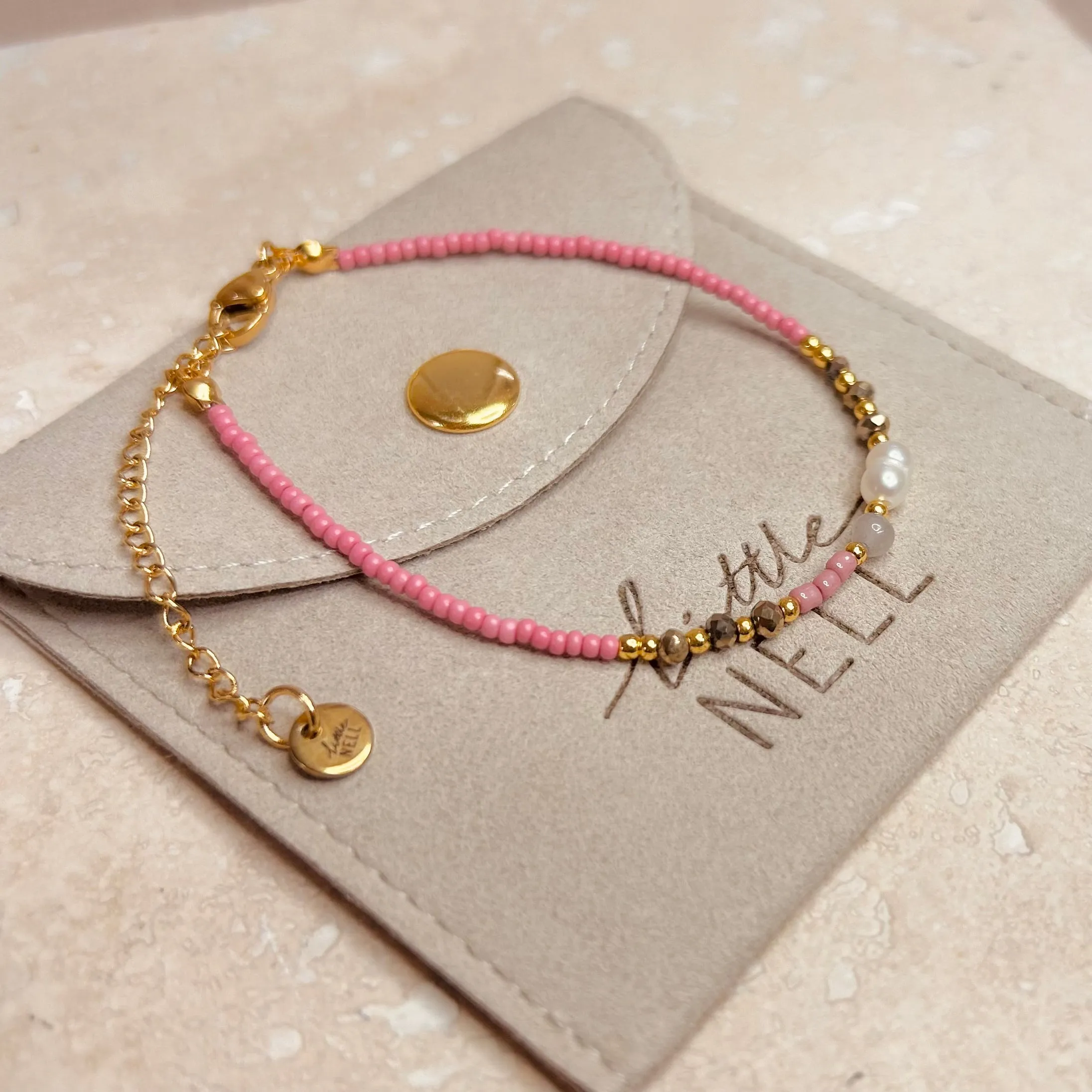 Pink Pearl Beaded Bracelet