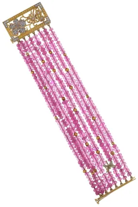 Pink Sapphire Beaded Bracelet