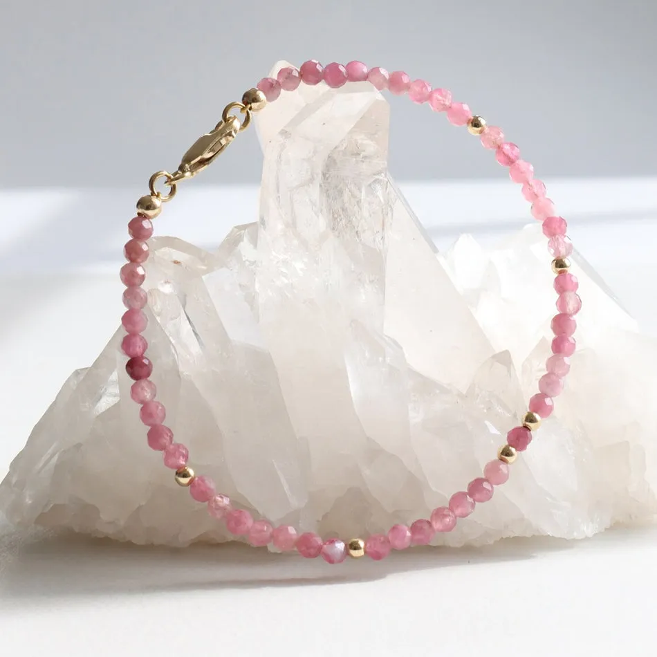 Pink Tourmaline Dainty Bracelet