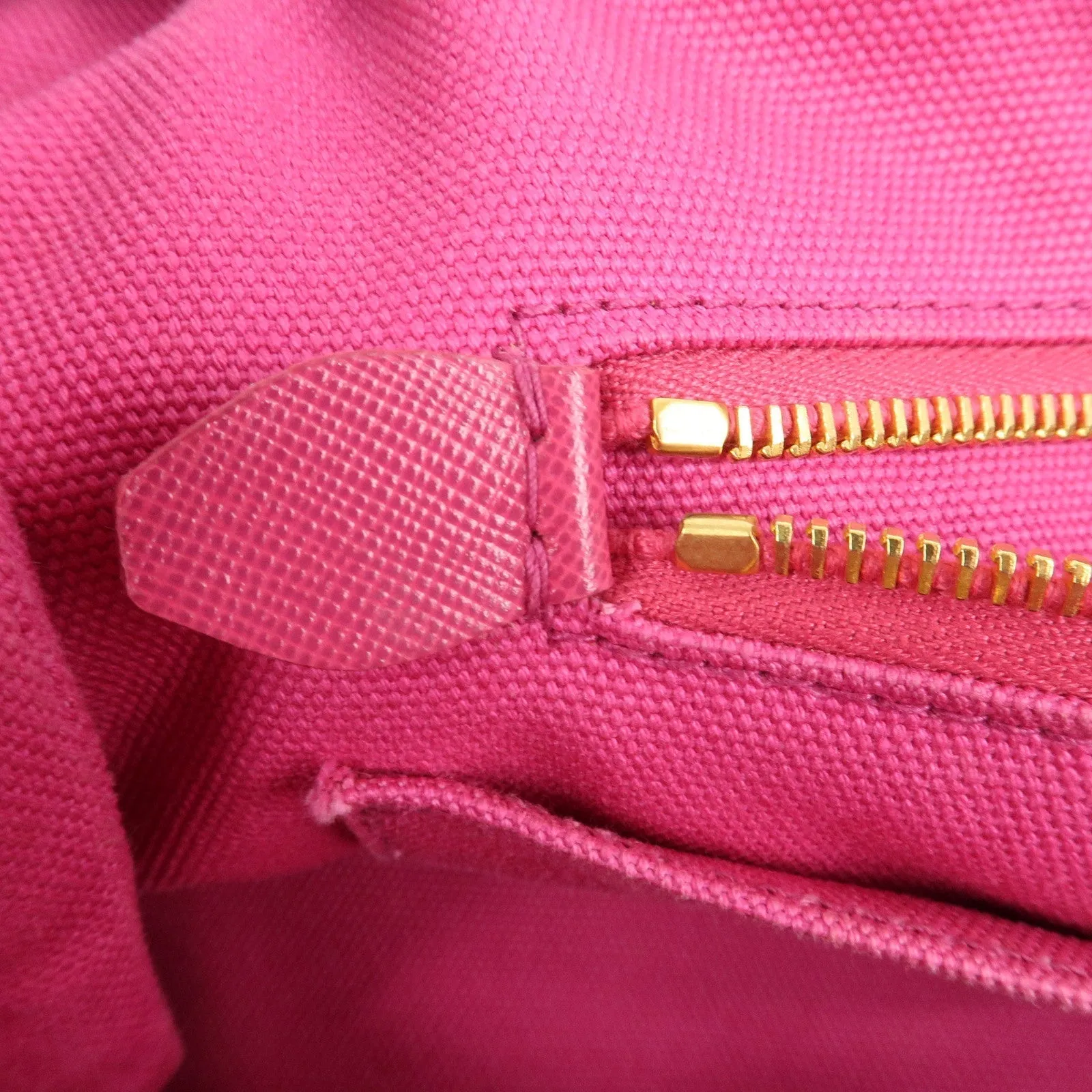 Prada Canapa Canvas Tote Bag Limited Edition Pink Orange B1877I