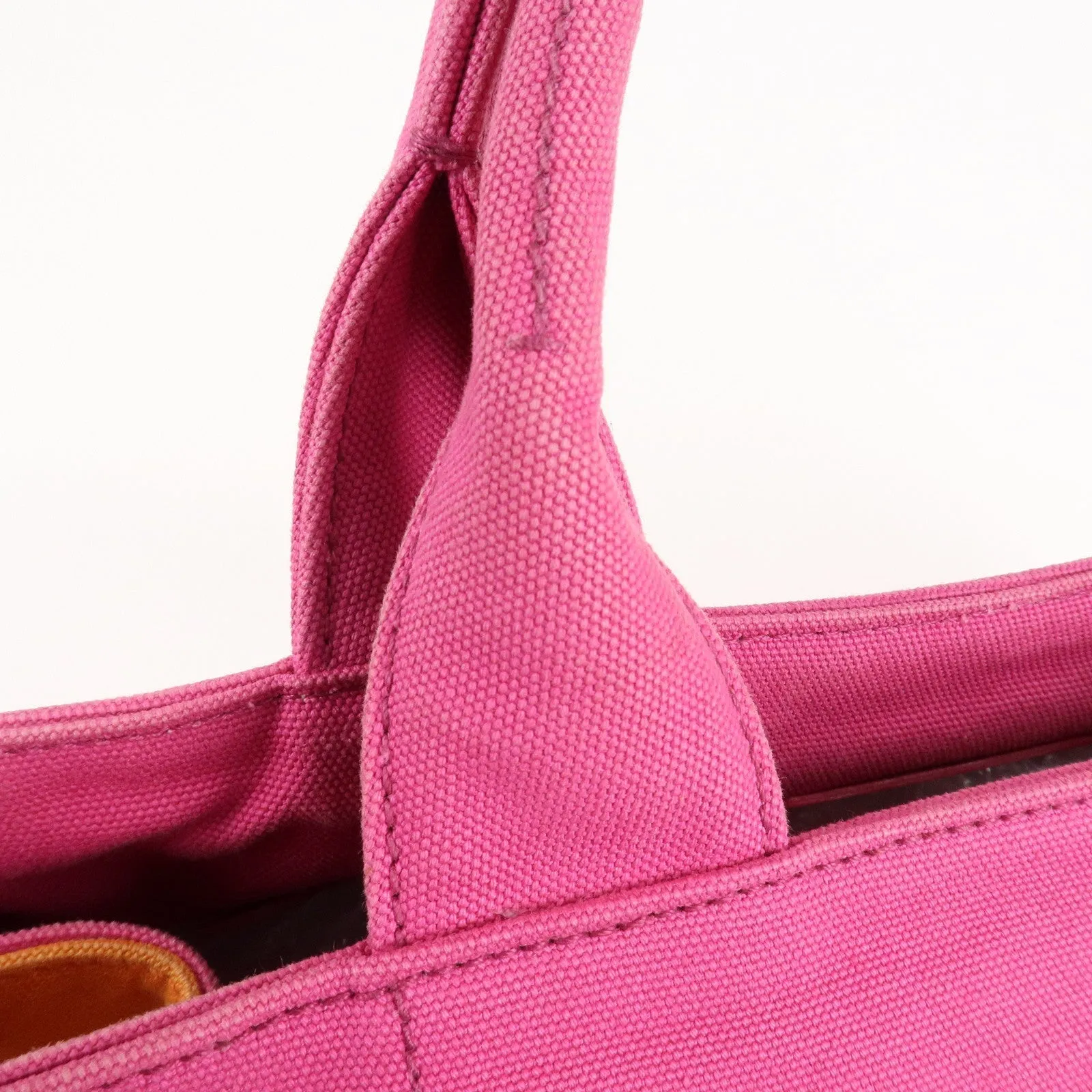 Prada Canapa Canvas Tote Bag Limited Edition Pink Orange B1877I