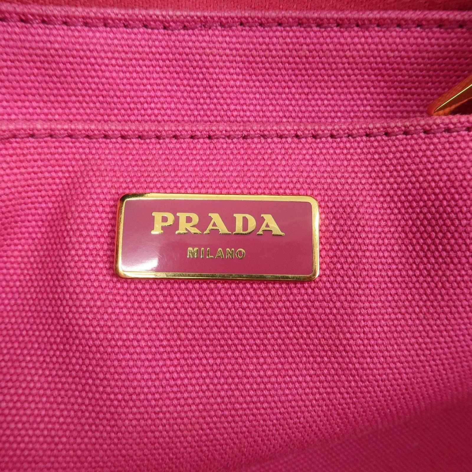Prada Canapa Canvas Tote Bag Limited Edition Pink Orange B1877I
