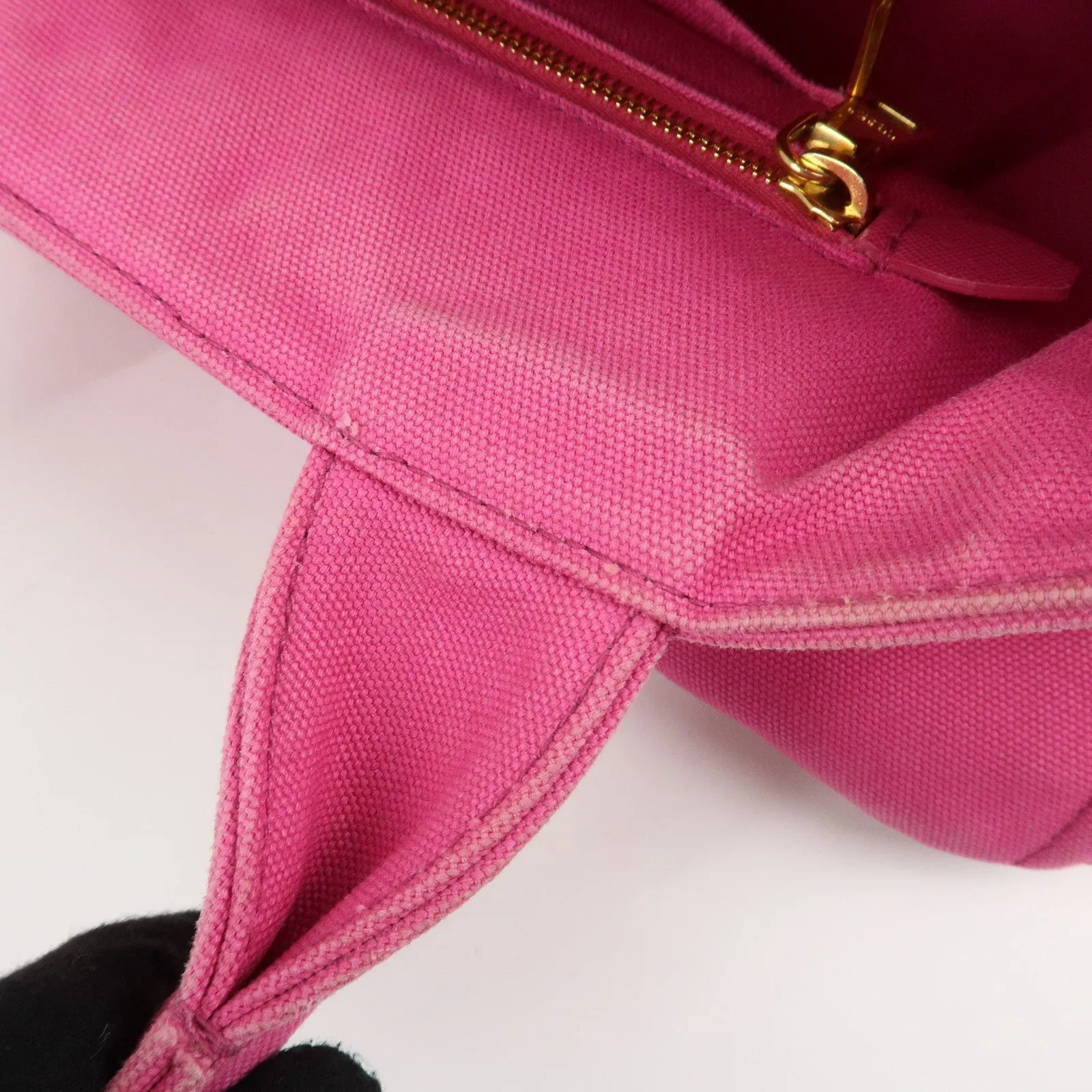 Prada Canapa Canvas Tote Bag Limited Edition Pink Orange B1877I