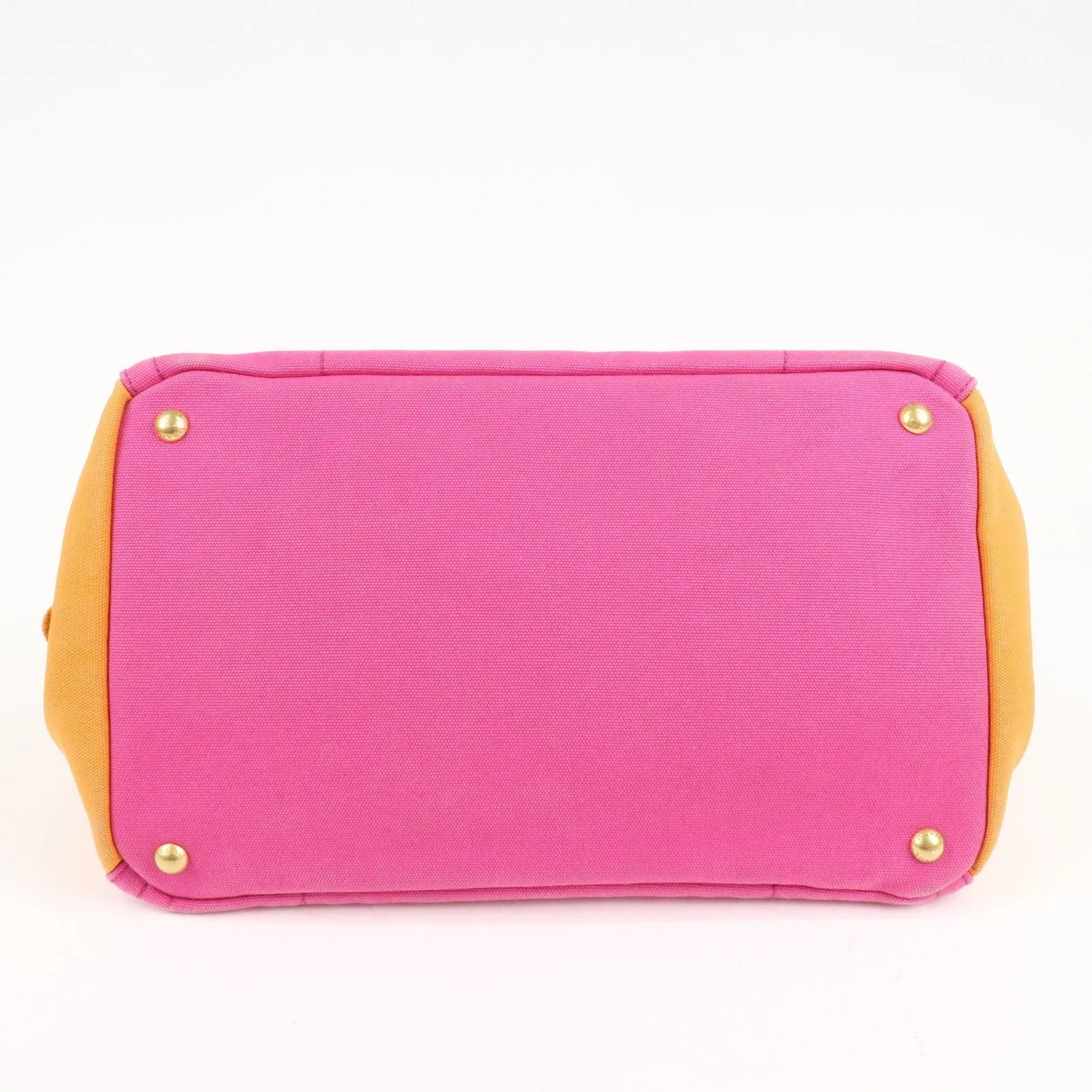 Prada Canapa Canvas Tote Bag Limited Edition Pink Orange B1877I