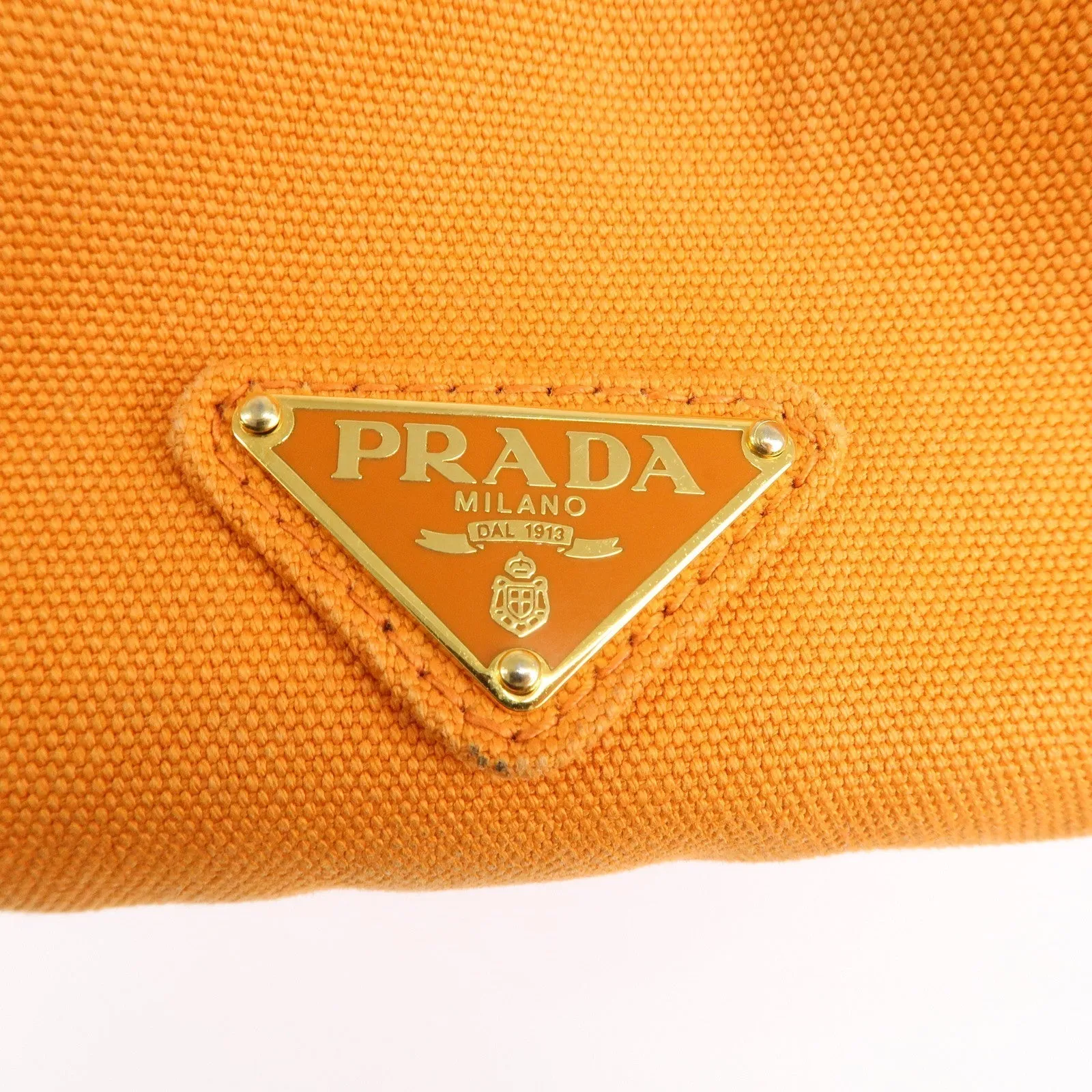 Prada Canapa Canvas Tote Bag Limited Edition Pink Orange B1877I