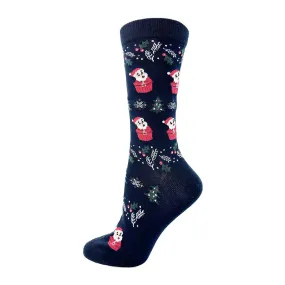 "Santa Muffin" Cotton Dress Socks by Point Zero - Medium