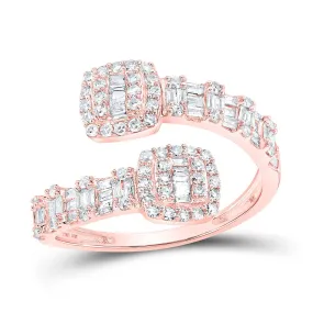 Radiant Rose Gold Diamond Cushion Cuff Band Ring - A Captivating Splendor