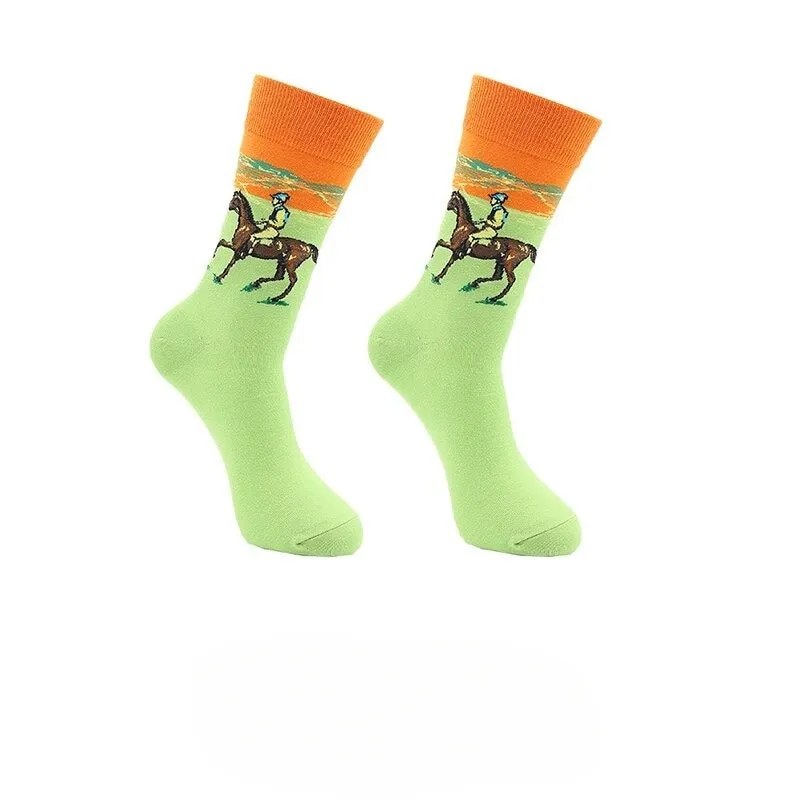 Retro Abstract Cotton Socks