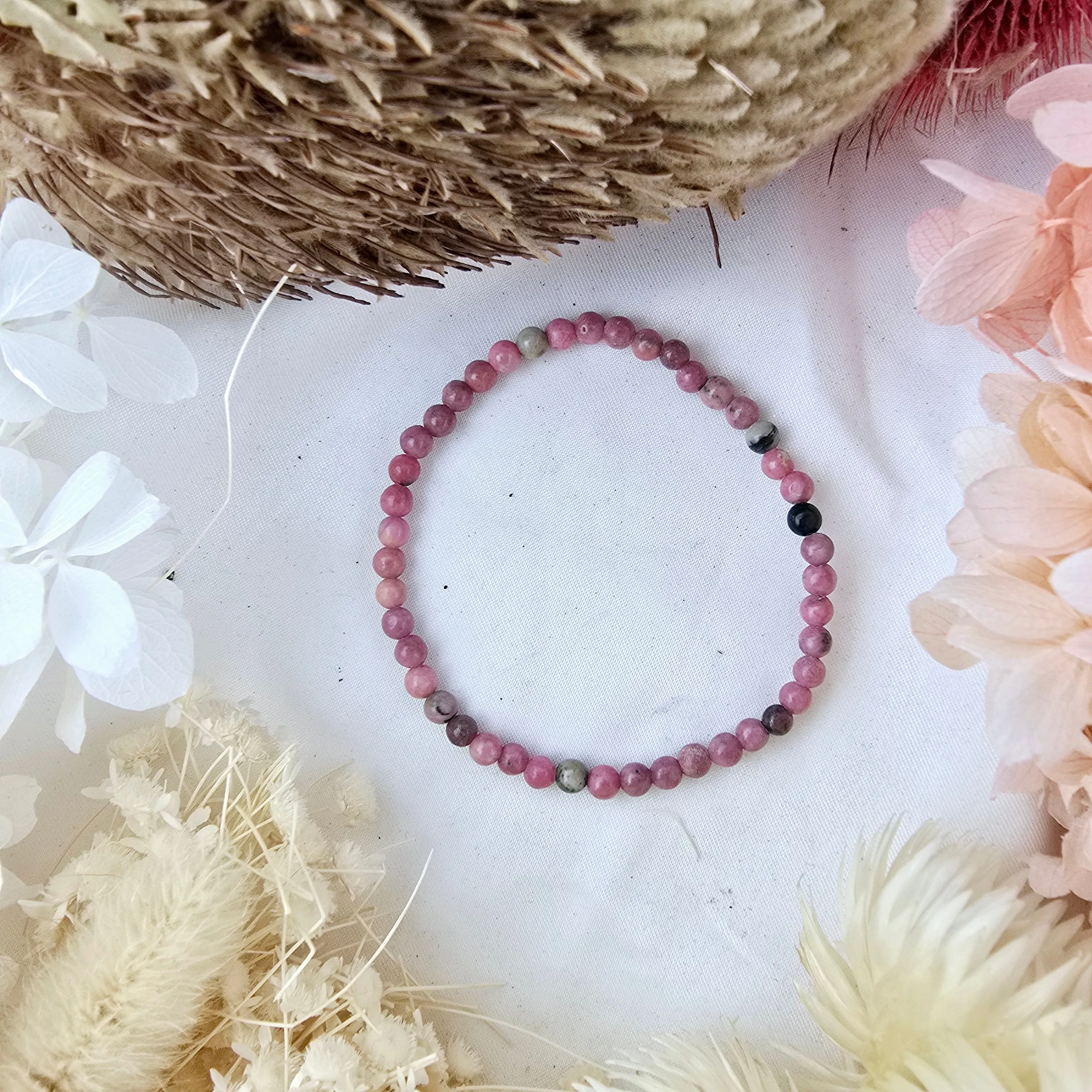 Rhodonite bracelet - 4mm #2