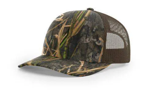 Richardson 112P Camo Trucker Hat Snapback Caps Camo Blaze Orange Realtree Mossy Oak Hats
