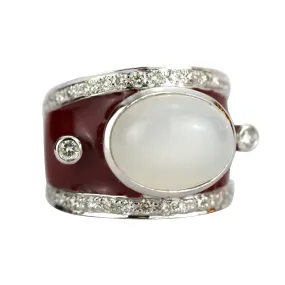 Ring - Moonstone And Diamond (enamel)