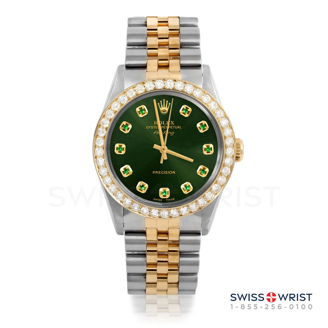 Rolex Air King 34mm | 5500-TT-GRN-EMD-AM-2CT-JBL