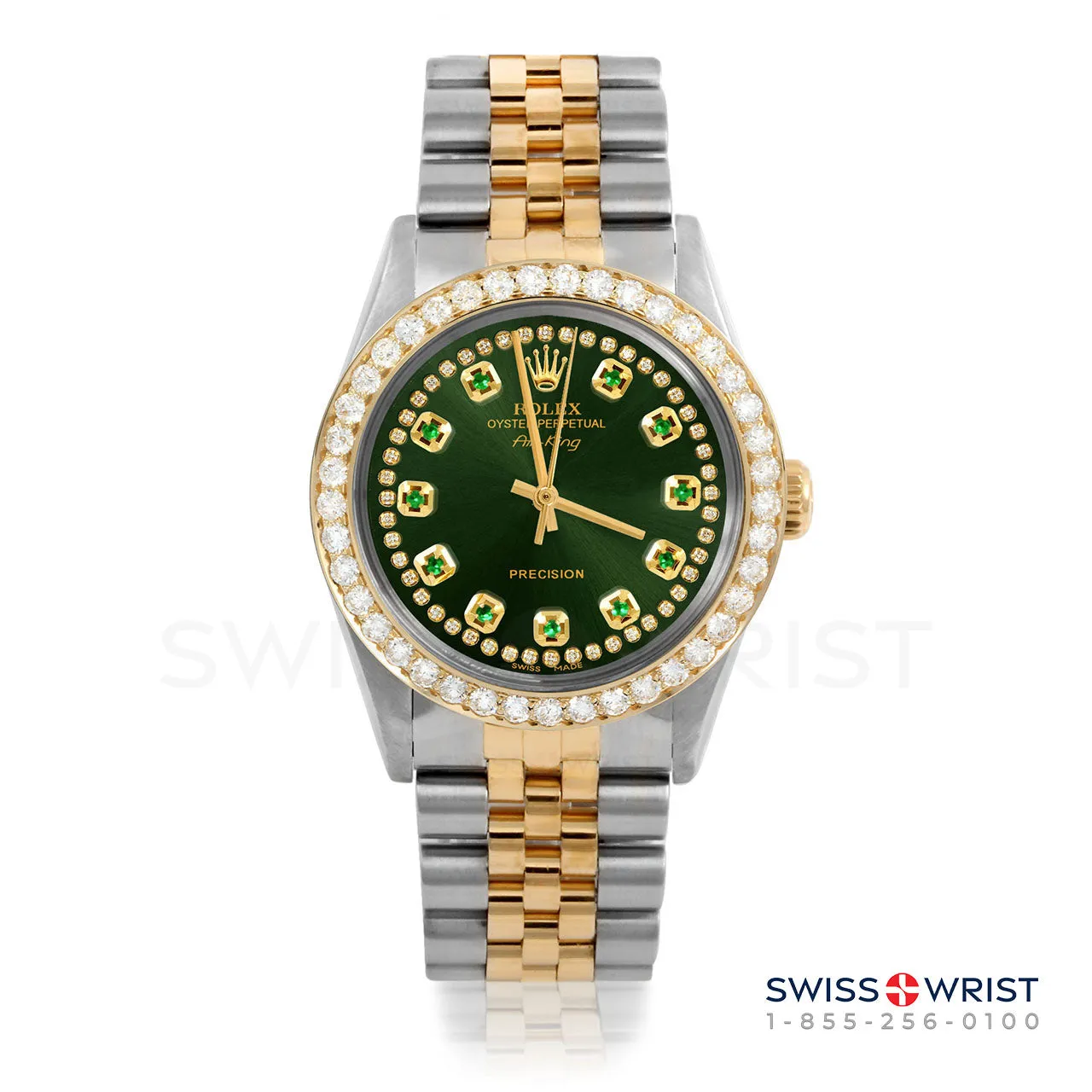 Rolex Air King 34mm | 5500-TT-GRN-STRE-2CT-JBL