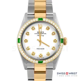 Rolex Air King 34mm | 5500-TT-WHT-DIA-AM-4EMD-OYS