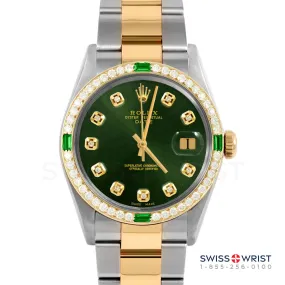 Rolex Date 34mm | 1500-TT-GRN-DIA-AM-4EMD-OYS