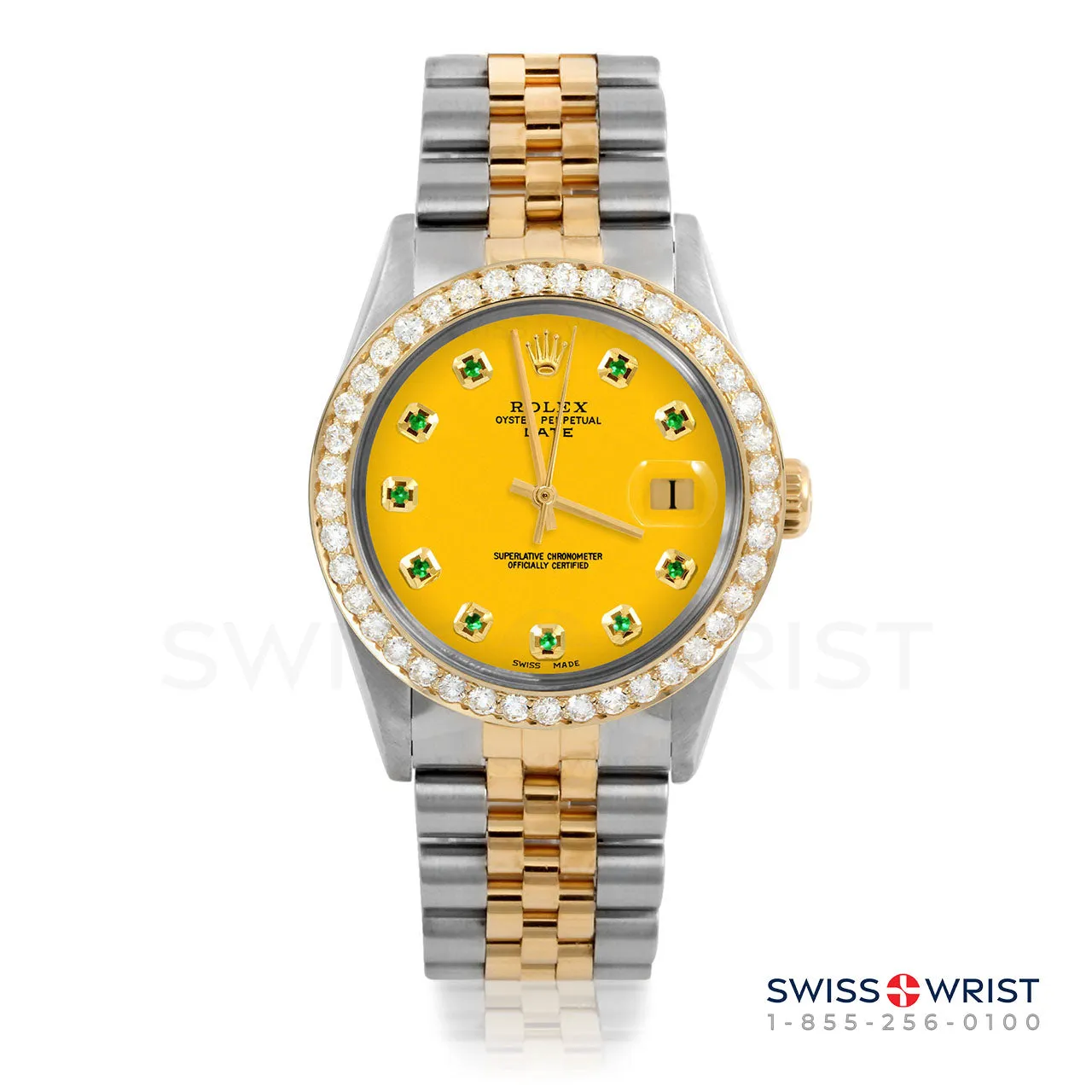Rolex Date 34mm | 1500-TT-YLW-EMD-AM-2CT-JBL
