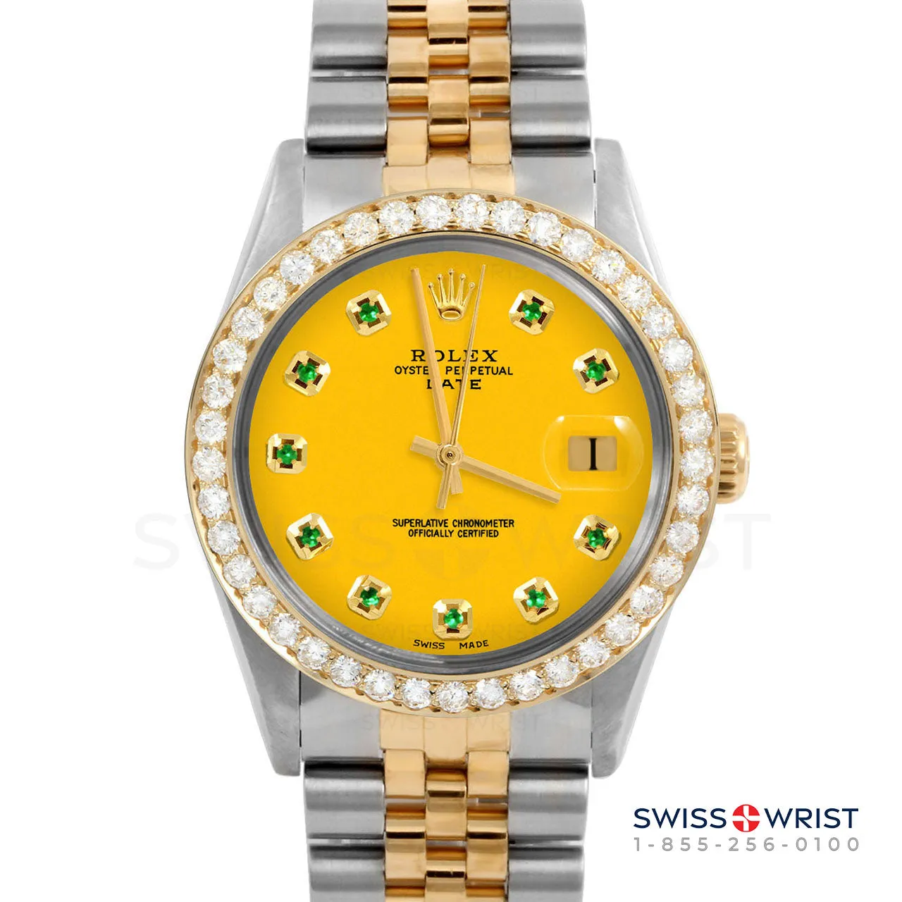 Rolex Date 34mm | 1500-TT-YLW-EMD-AM-2CT-JBL