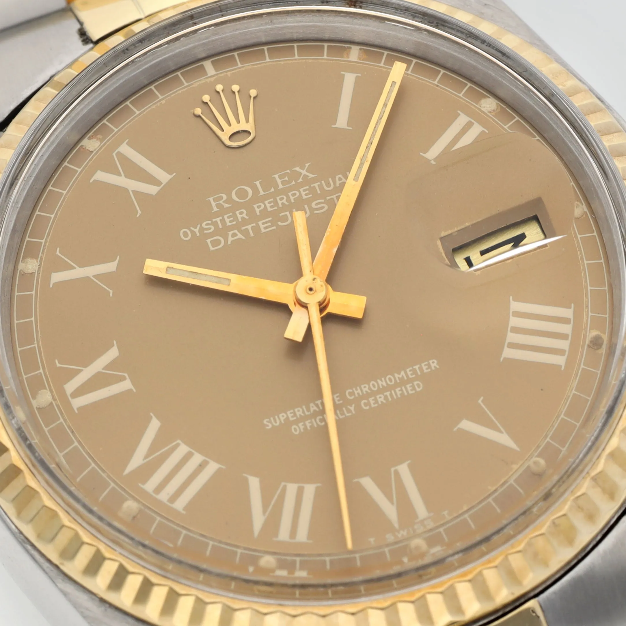 Rolex Datejust 1601 Steel and Gold Brown Buckley Dial