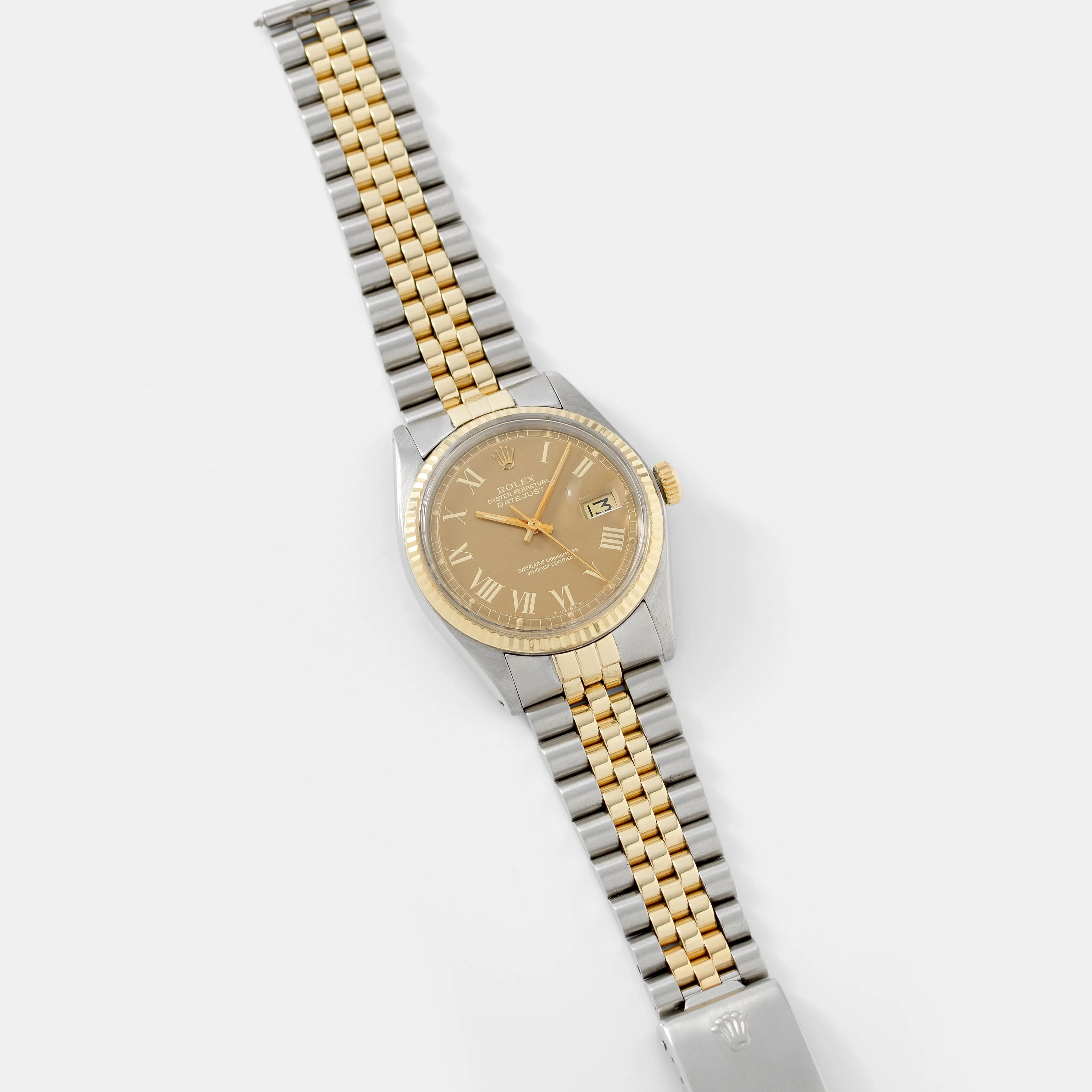 Rolex Datejust 1601 Steel and Gold Brown Buckley Dial